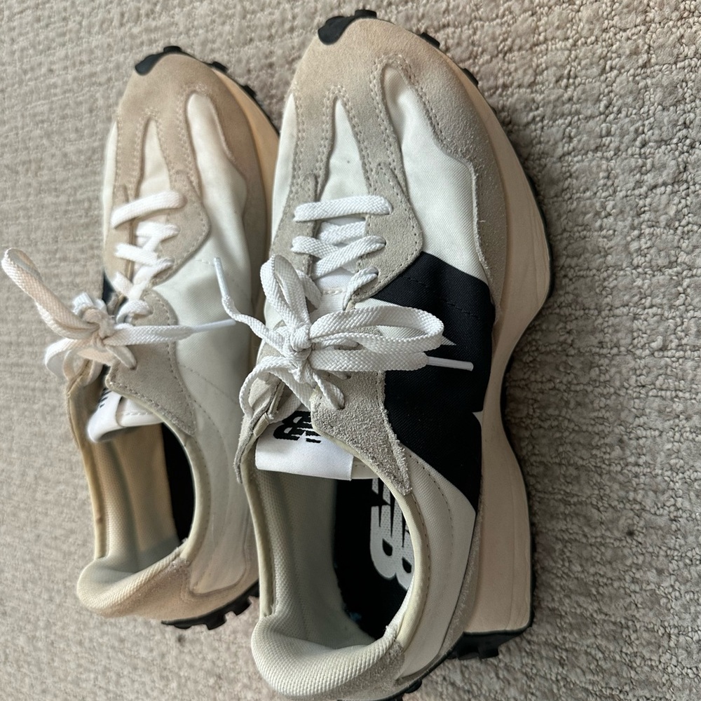New Balance Beige and Black Sneakers
